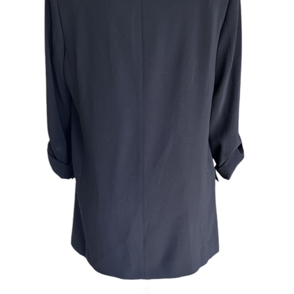 Zara Black Roll Button Sleeve Open Front Blazer Jacket - L - Picture 12 of 16